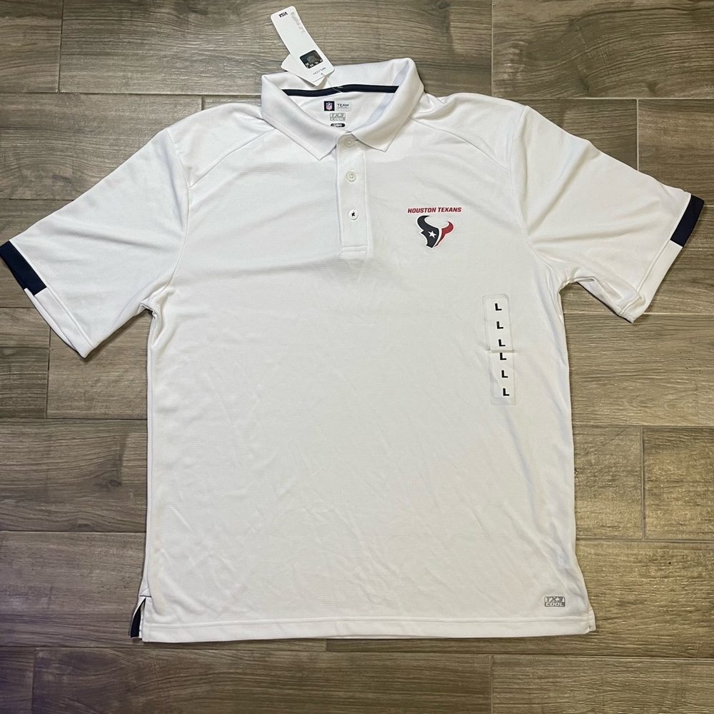 Houston Texans Nike NFL Team Apparel Polo Men's White New With Tags Size LG